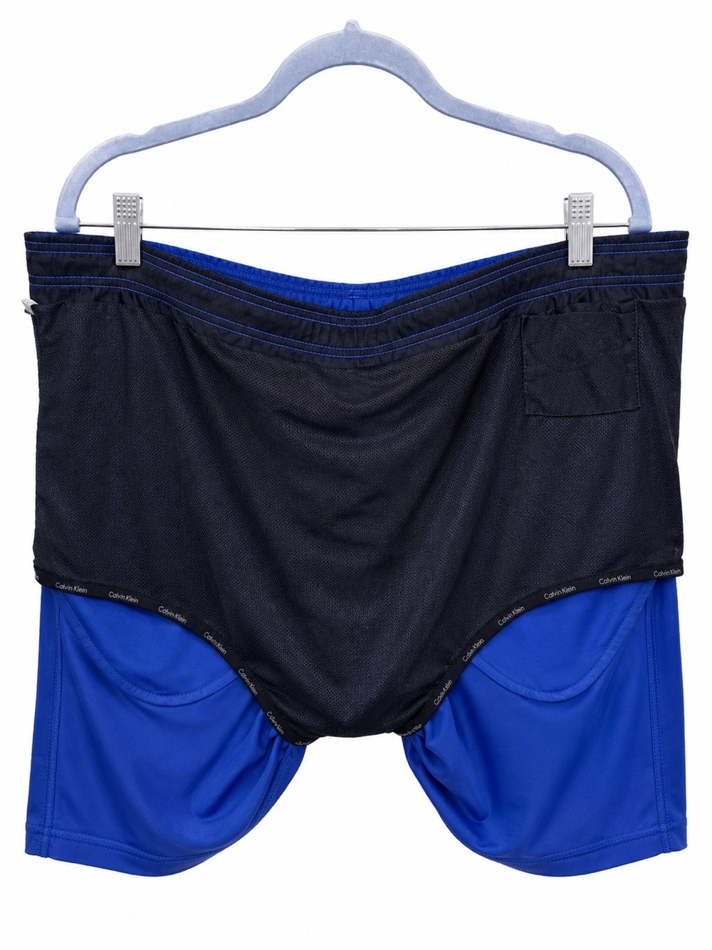 Calvin Klein Royal Blue Swim Trunks with Black Drawstring - Picture 5 of 5